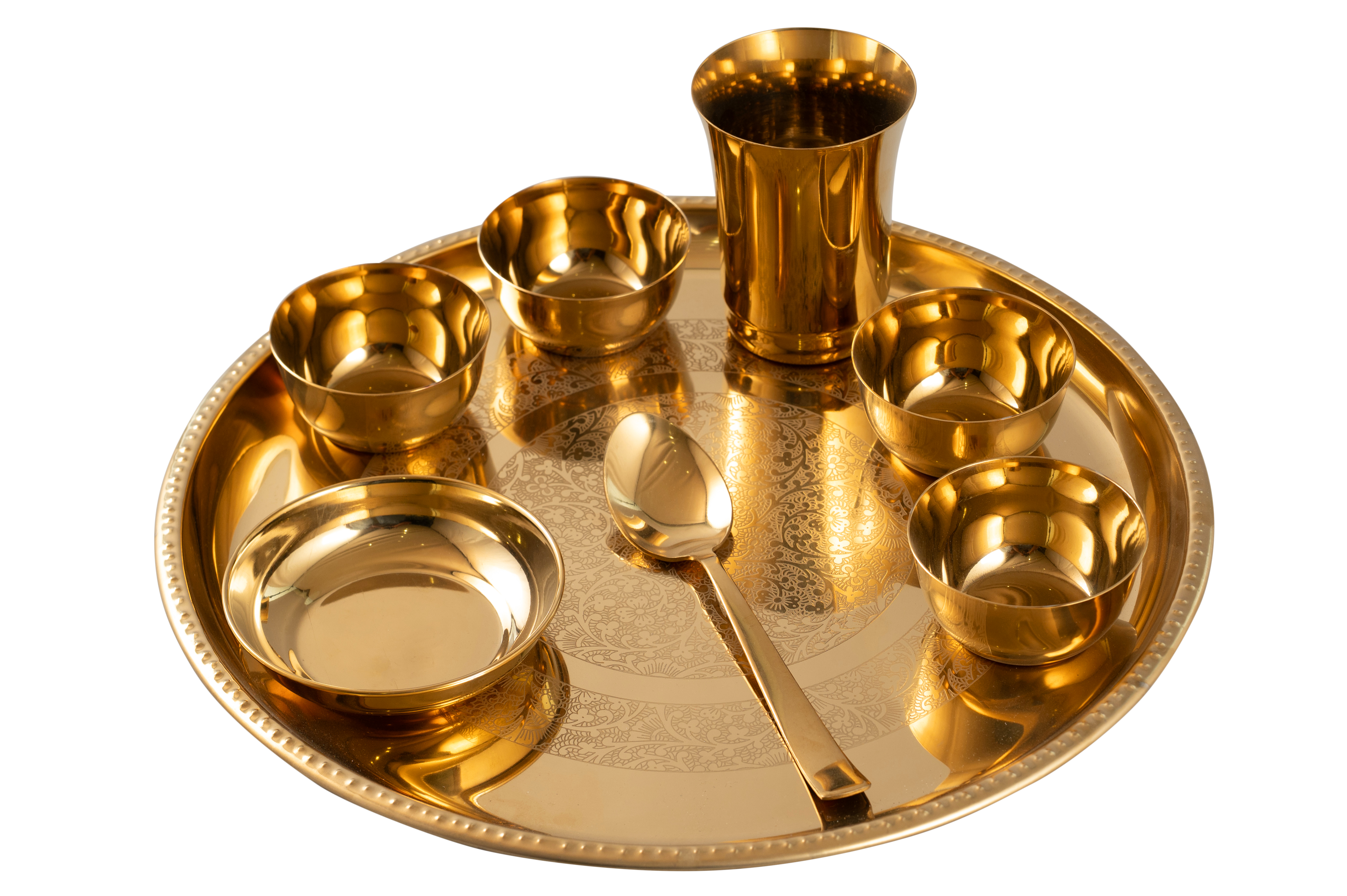 Steel Pvd Thali Set 13INC
