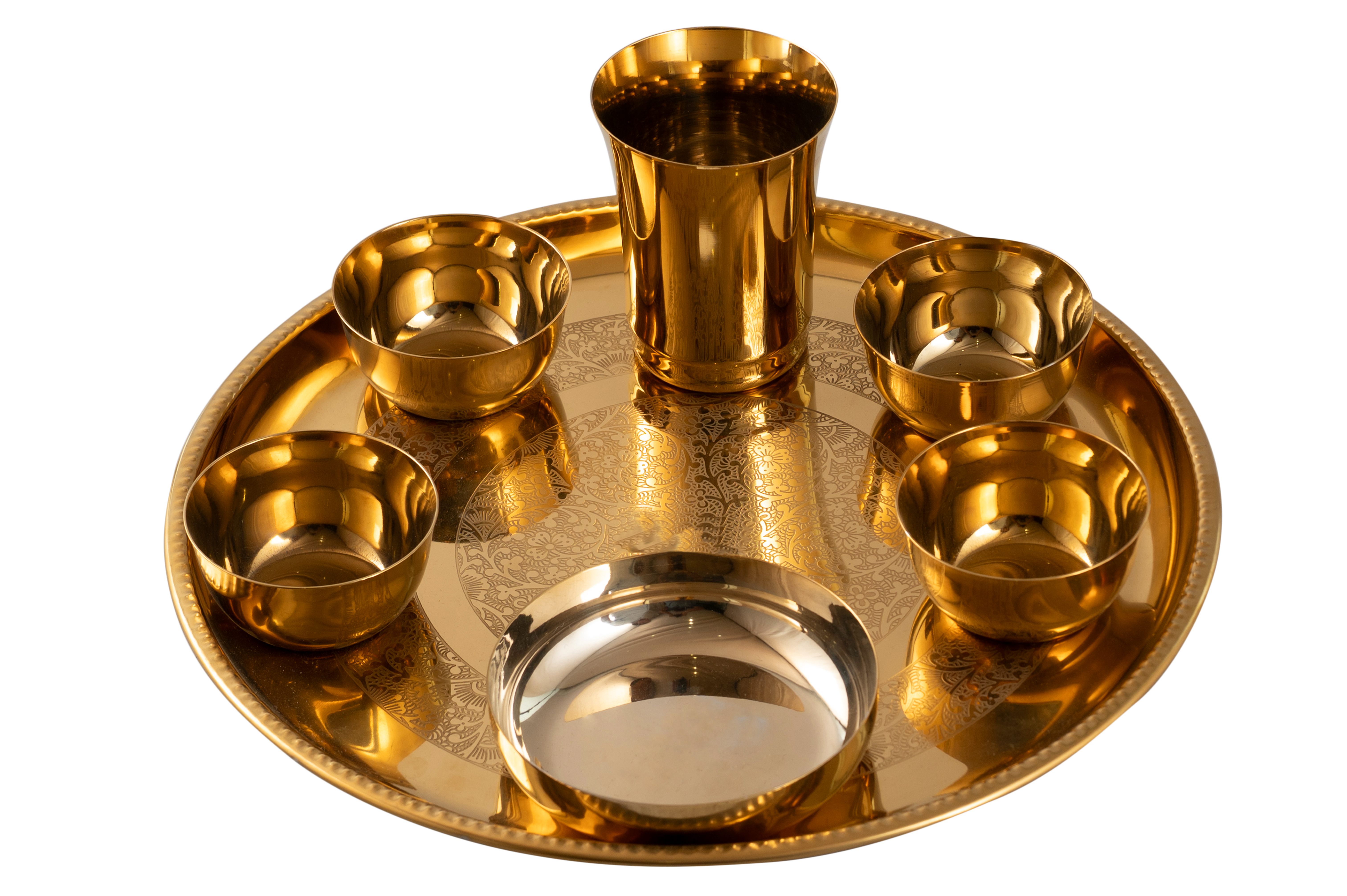 Steel Pvd Thali Set 15INC